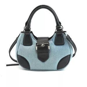 Stylish Black and Blue Women's Handbag